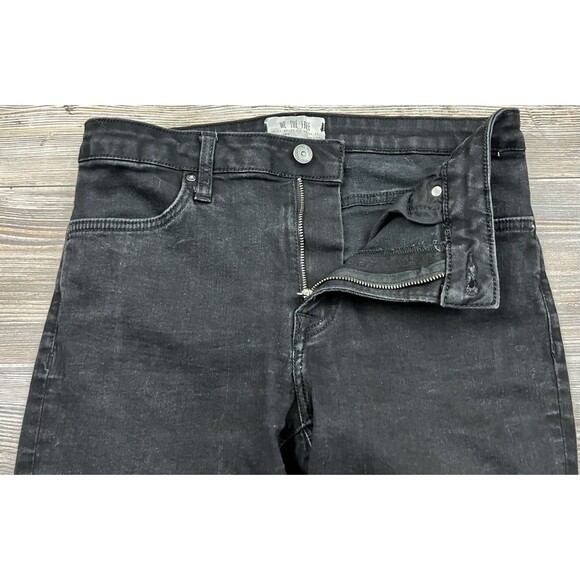 Free People We The Free Jeans Women's Sz 28 Mid-Rise Skinny Black Raw Hem - Picture 7 of 13